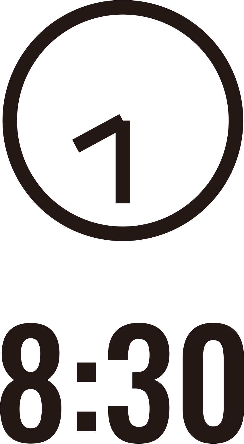 8:30を指した時計